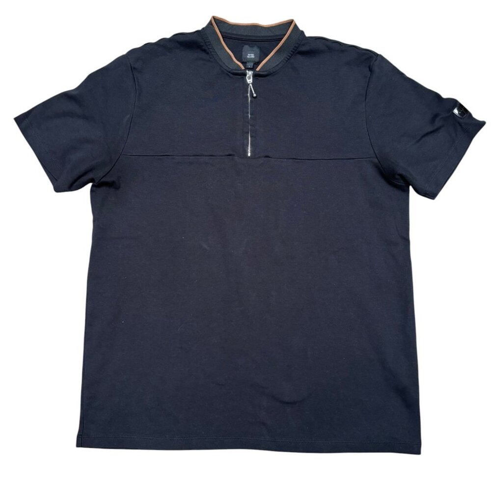 Black River Island Short Sleeve Zipper Down Size Large